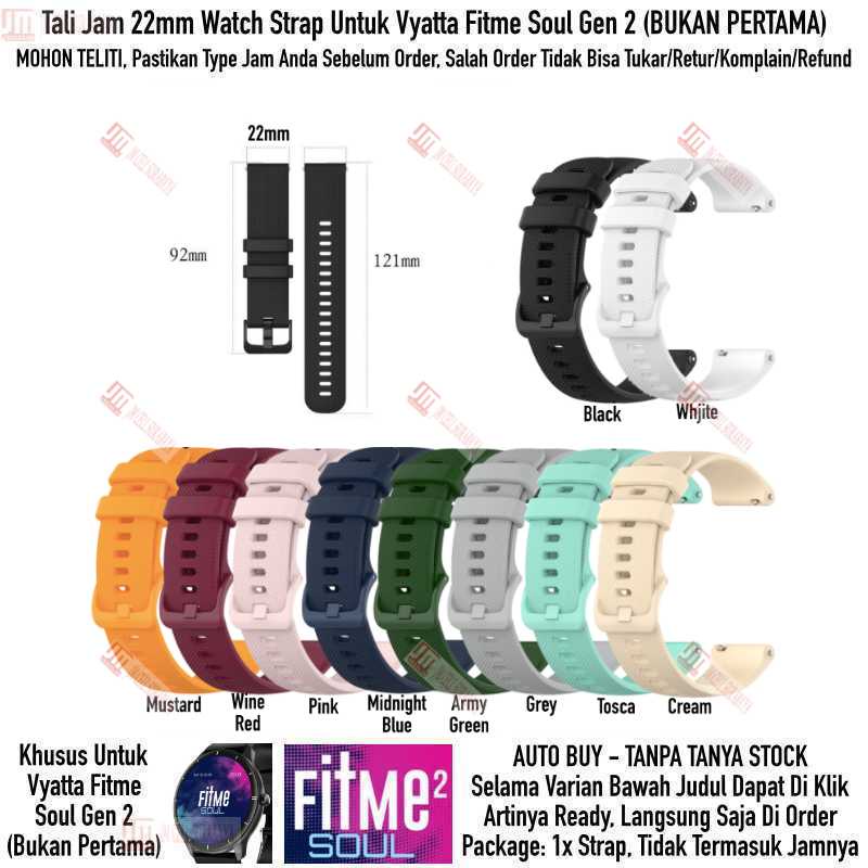 OYE Watch Strap Vyatta Fitme Soul Gen 2 - Tali Jam Tangan 22mm Rubber Silikon