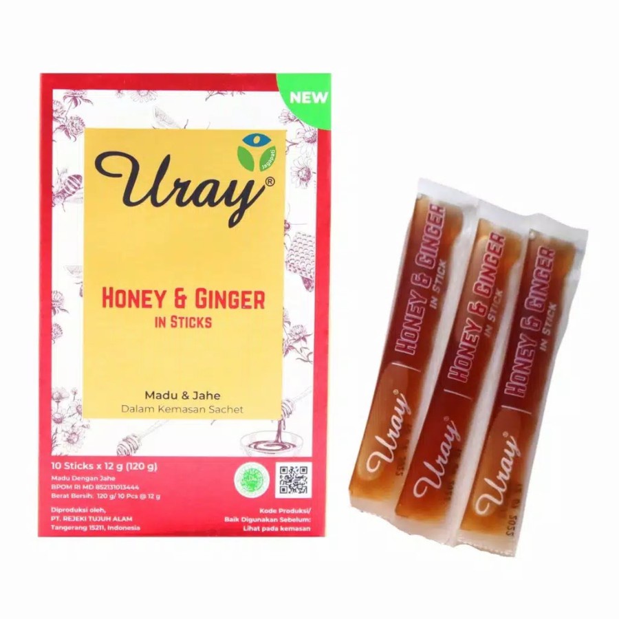 

Madu Uray Raw Honey Stick / Raw Honey & Ginger Stick Kemasan 12gx10's