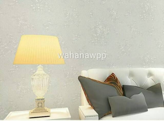 Wallpaper sticker Putih Polos tekstur Bunga Mawar / walpaper dinding