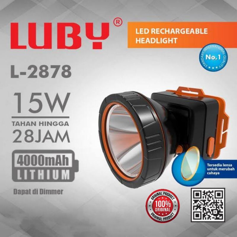 Senter Kepala Headlamp Original Luby 15 Watt L-2878,L-2877L