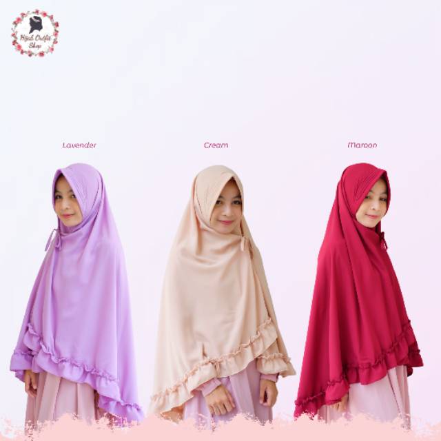 Ainnaya syari/ khimar syari rempel/ khimar kriwil