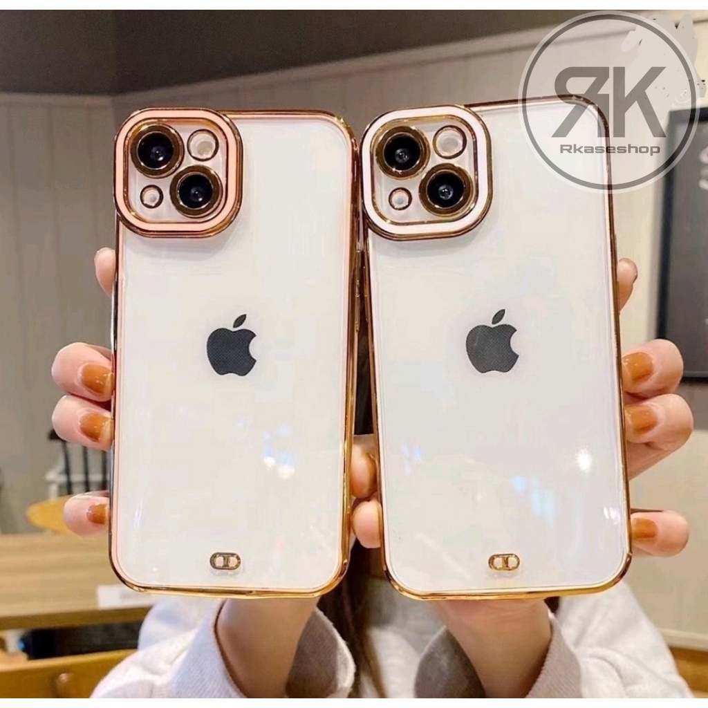 Silicone Plating List Gold Bumper Camera Protection Cover Untuk Iphone X Xr Xs max 11 12 13 PRO MAX 12 13 Mini CaseCasing