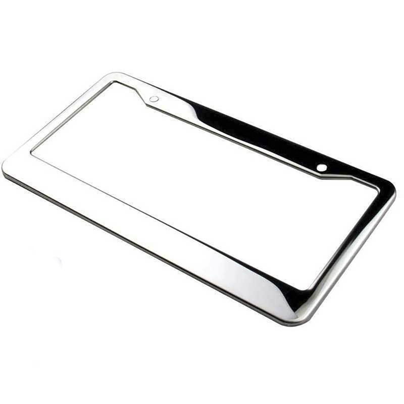 {LUCKID}1PCS Chrome Stainless Steel Metal License Plate Frame Tag Cover With Screw Caps