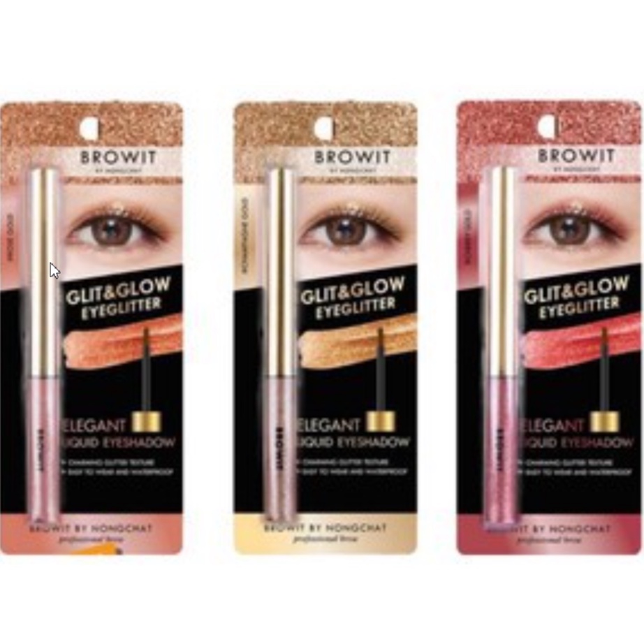 BROWIT BY NONGCHAT Glit &amp; Glow Eyeglitter Elegant Liquid Eyeshadow Thailand / Eye Shadow / Gold