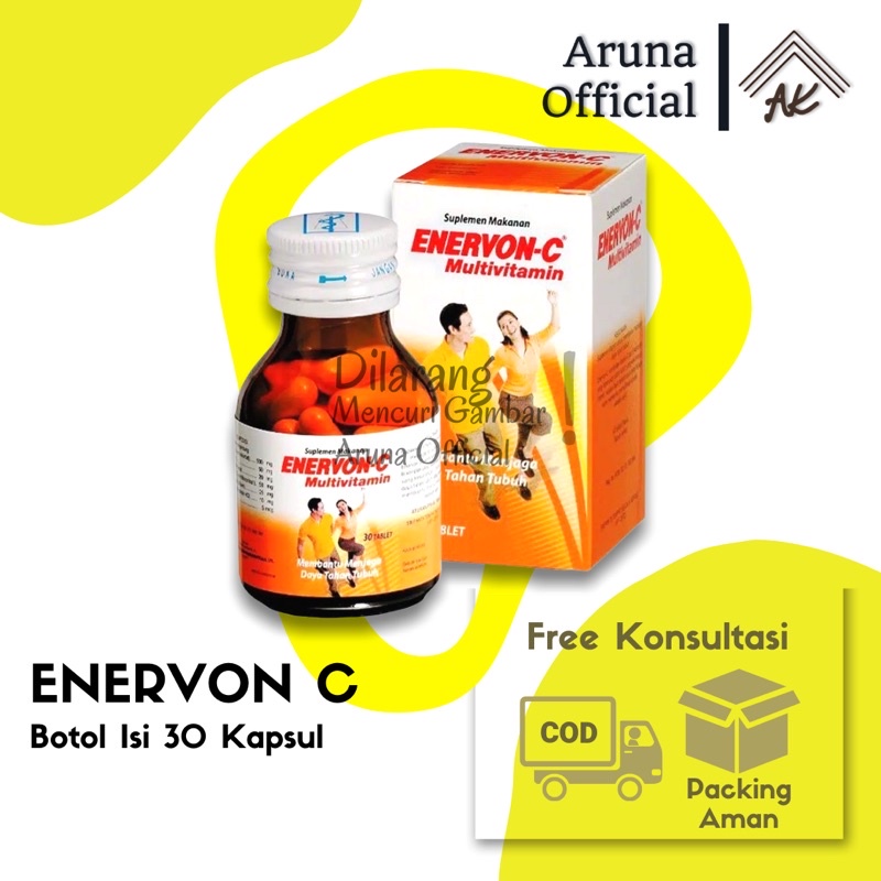 Enervon C Multivitamin Vitamin C 500mg Gratis Ongkir - Isi 30 Kapsul