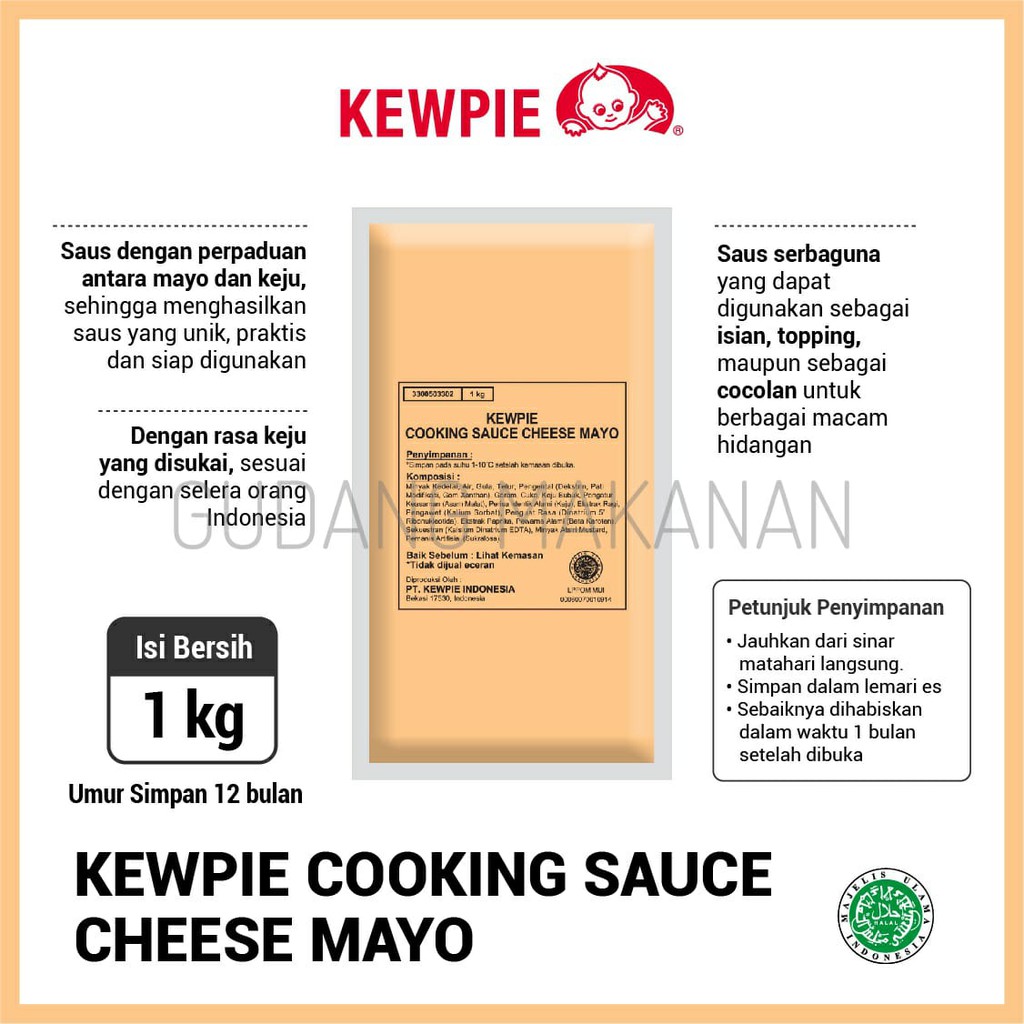 Kewpie Cooking Sauce Cheese Mayo 1kg