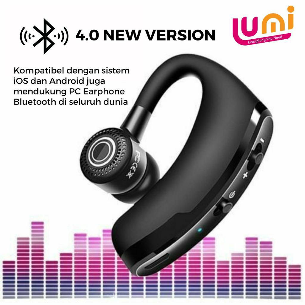 V9 Bluetooth Earphone 8D Bass Wireless Headset 5.0 Single Business Sport Headphone with Mic