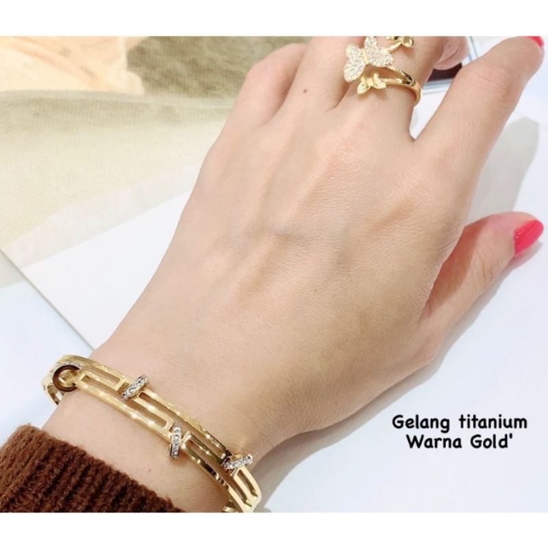 Gelang Titanium asli Premium Quality anti karat anti alergi Bracelet Stainless steel ori GTT-82