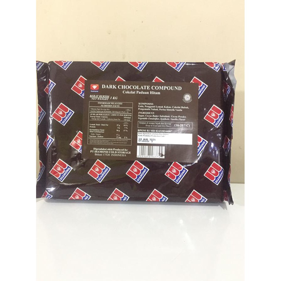 

31.87-Kue- Diamond Dark Compound Chocolate 1Kg -Terlengkap-Termurah-Dijamin.