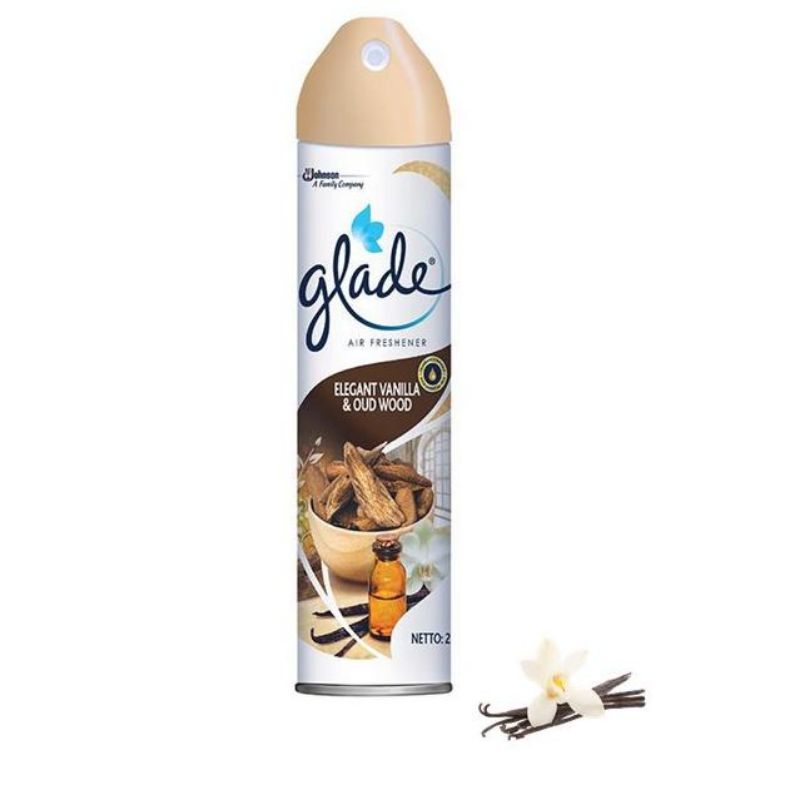 Glade Aerosol Elegant Vanilla & Oud Wood (Pengharum Ruangan)