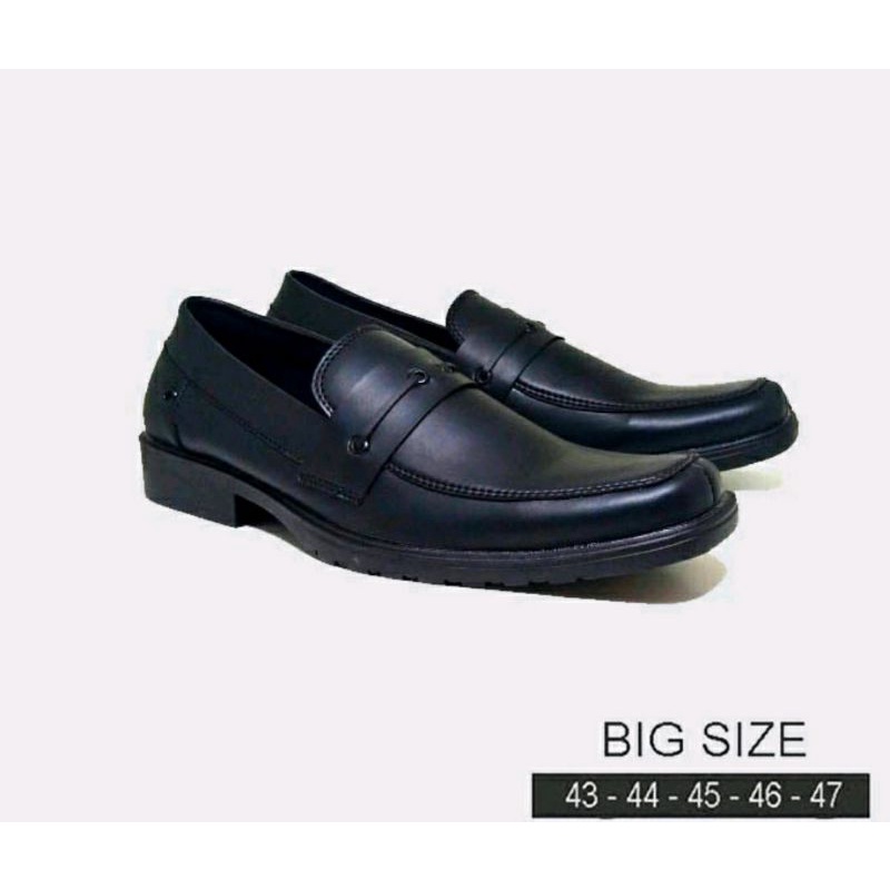 Sepatu Kerja Formal Pria Jumbo / Pantofel Big Size BRX6 Leather Hitam /Loafers Slip On Bule Size Besar 48,Ori