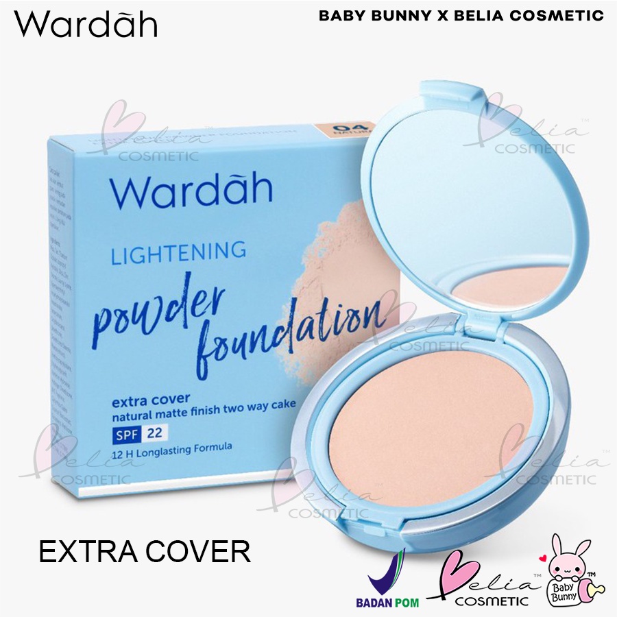 ❤ BELIA ❤ Wardah Lightening EXTRA COVER Powder Foundation TWC Fullsize / Refill SPF22 EXTRA COVER