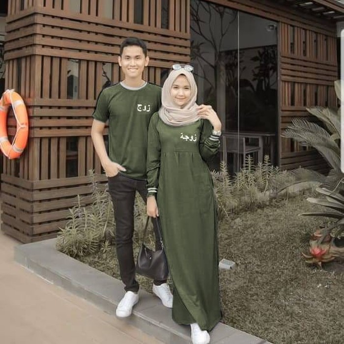 Sale Alg. Cp Assalam Ijo Army Gamis Couple Muslim |
