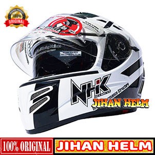 HELM / NHK / HELM NHK / HELM FULL FACE NHK TERMINATOR STARBASE WHITE BLACK TERMURAH