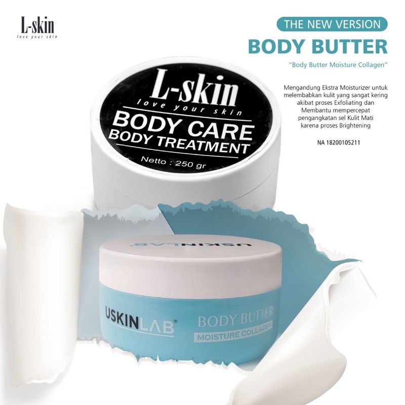 Image of USKINLAB Body Butter Mouisture Collagen Melembabkan Kulit Dan Mempercepat Pemutihan #3