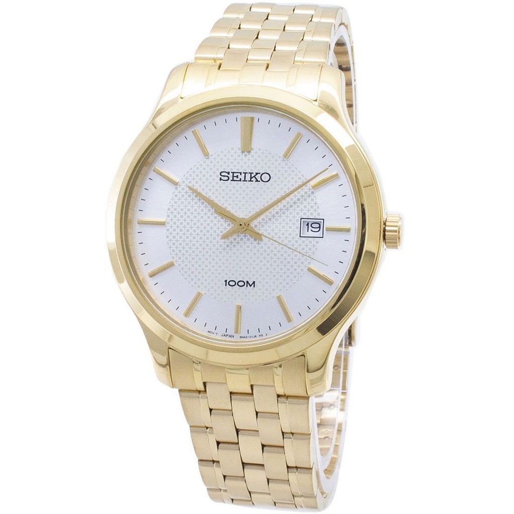 Seiko Quartz SUR296P1 Neo Classic Gold IP - Jam Tangan Pria SUR296