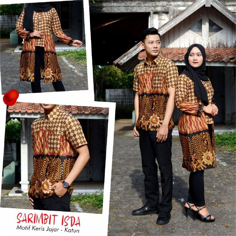 BATIK COUPLE TERMURAH/SARIMBIT BATIK COUPLE  ISDA/Batik Motif Keris Jajar