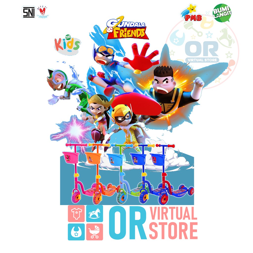 skuter anak roda 3 ada musik dan lampu sekuter otoped anak, hadiah kado ulangtahun