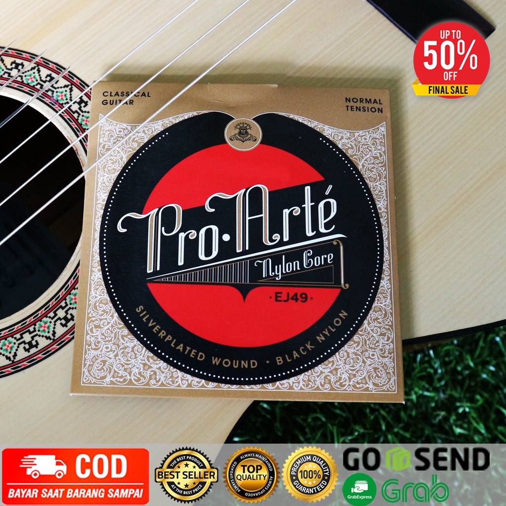 Senar Gitar Klasik Pro Arte EJ49 Black Nylon Nilon hitam