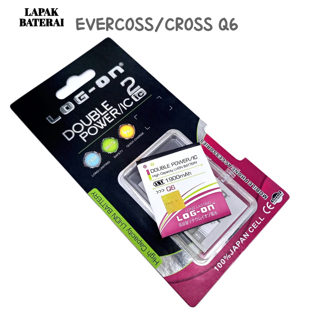 LOG - ON Evercoss Q6 Baterai Double IC Protection Battery Batre