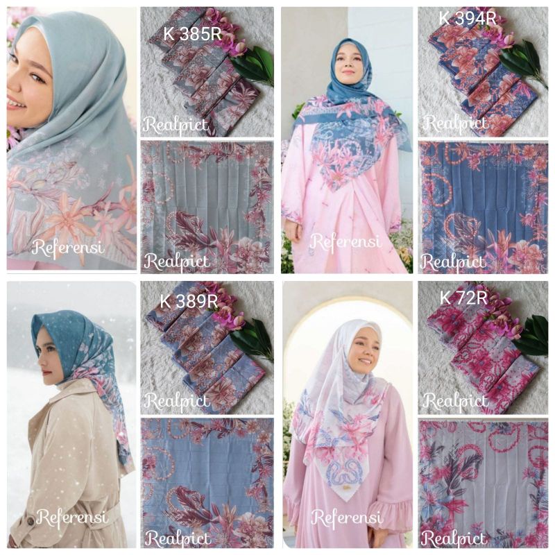 kerudung segi empat  motif voal motif lasercut denay motif voal motif premium (harga grosir partai)