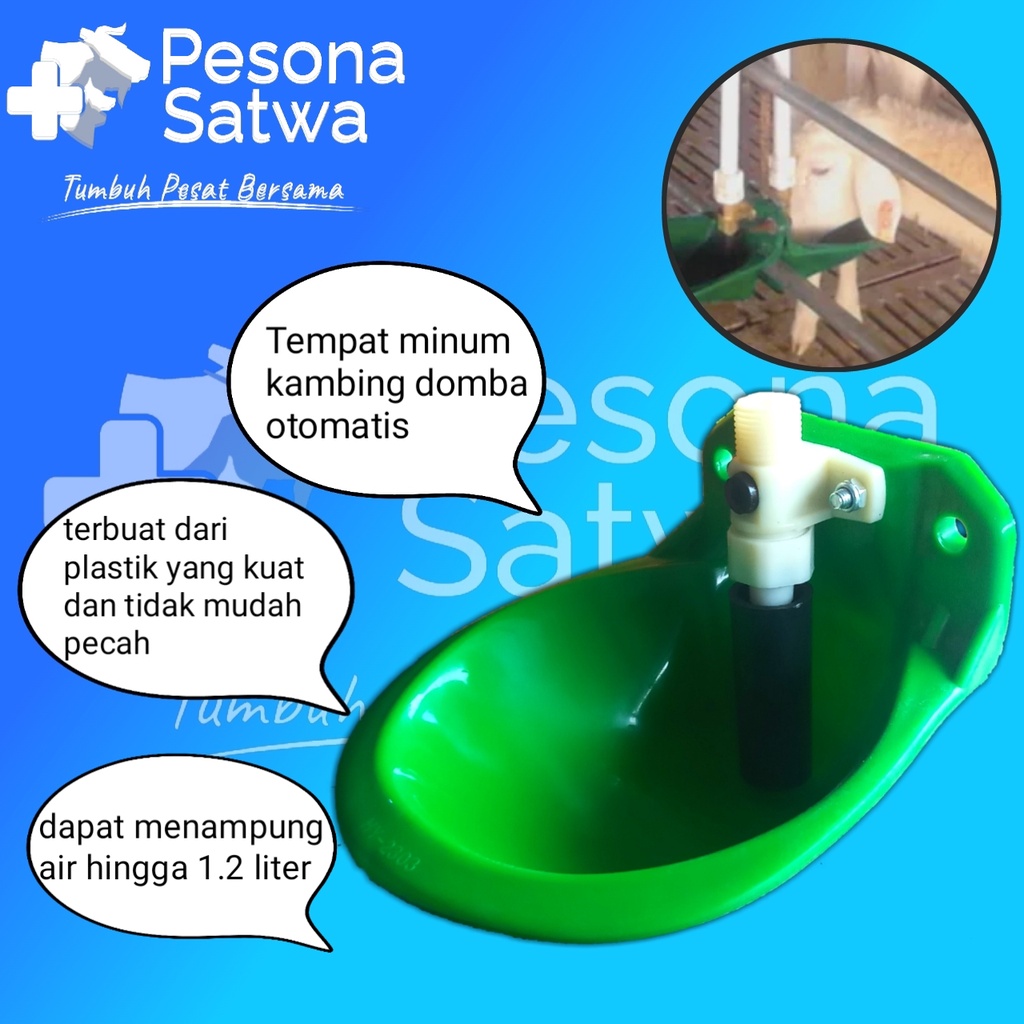 Tempat Minum Domba Kambing Nipple Plastik Otomatis 1.2liter -Drinking Bowl-