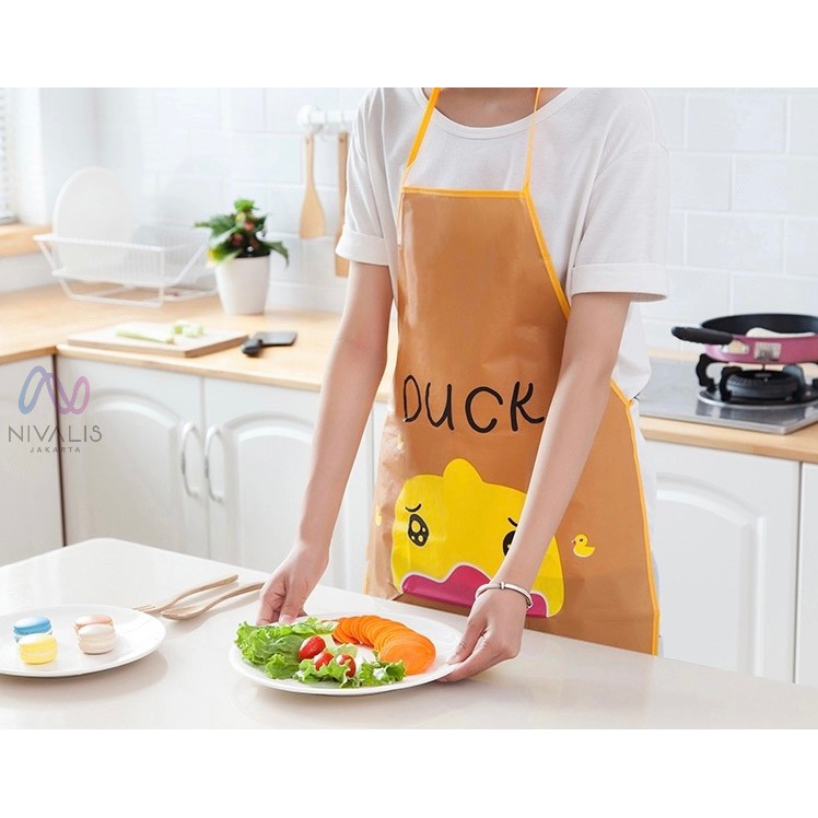 CELEMEK DAPUR WATERPROOF APRON WATERPROOF KARAKTER ANTI AIR DAN MINYAK MOTIF