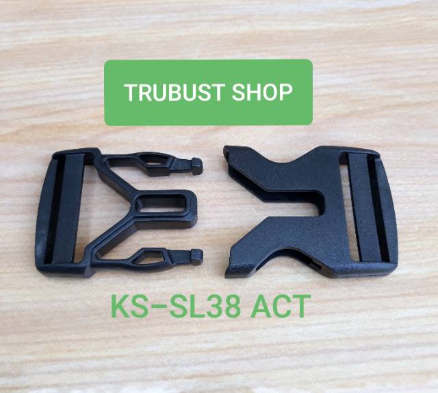 Kunci sodok buckle 3.8cm acetal warna hitam jual ecer per 1pc