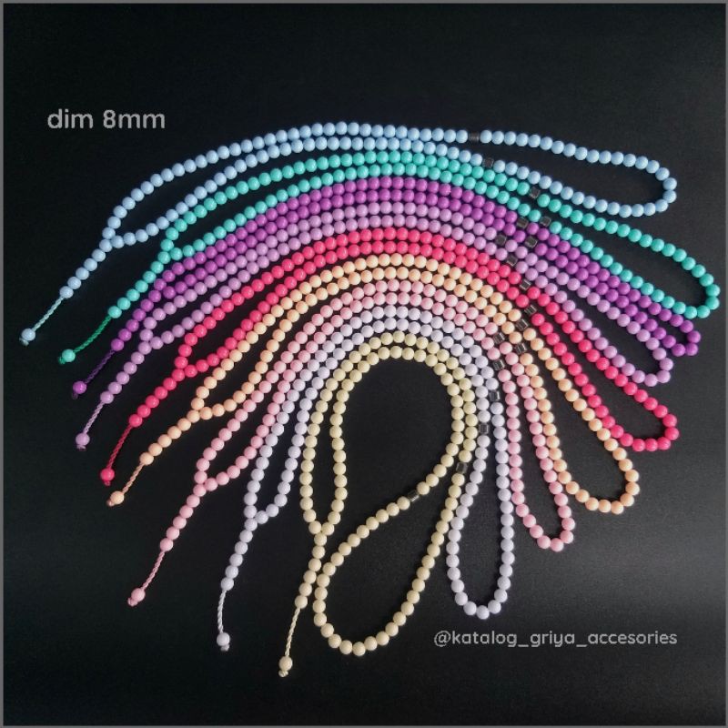 Tasbih 99 butir Mutiara Plastik 8mm ( Warna Tidak Ngelupas )