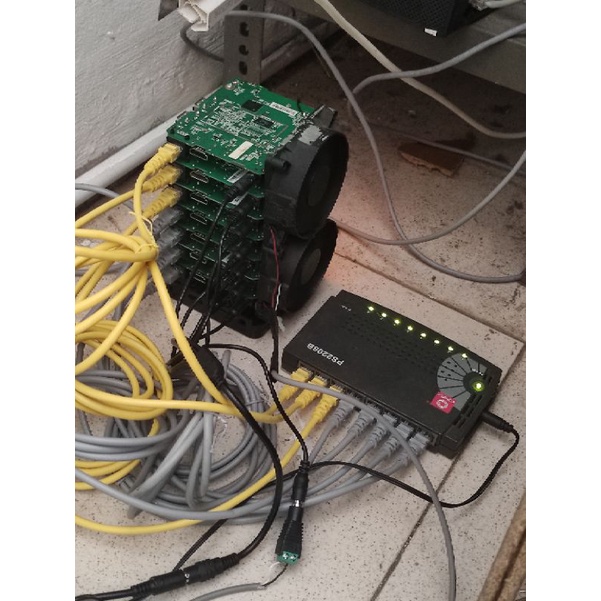 Paket Alat Mining STB B850H Lengkap (7 Board Verus Coin Miner Rig)