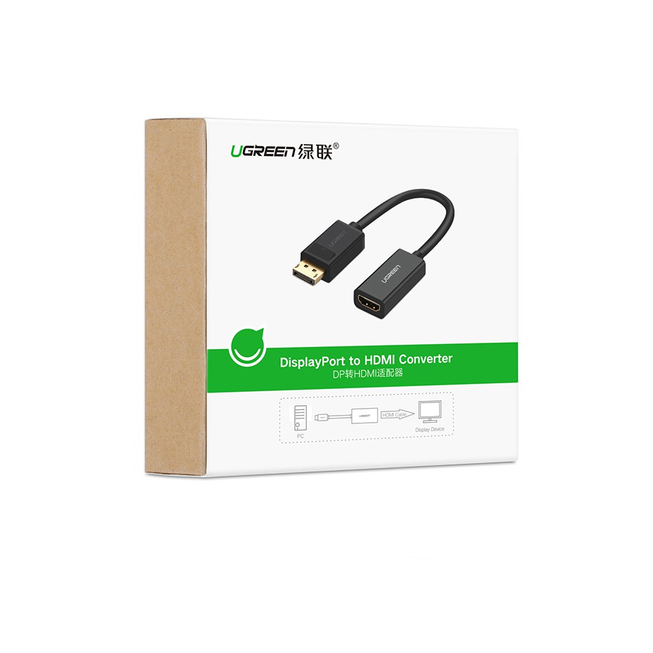 【Stok Produk di Indonesia】Ugreen 4kx2k Kabel Adapter DisplayPort DP Ke HDMI Untuk Proyektor HP / Dell Laptop