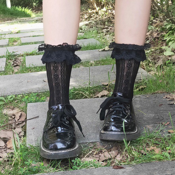 KK-25 kaos kaki renda lolita gothic vintage cosplay japan jepang renda lace