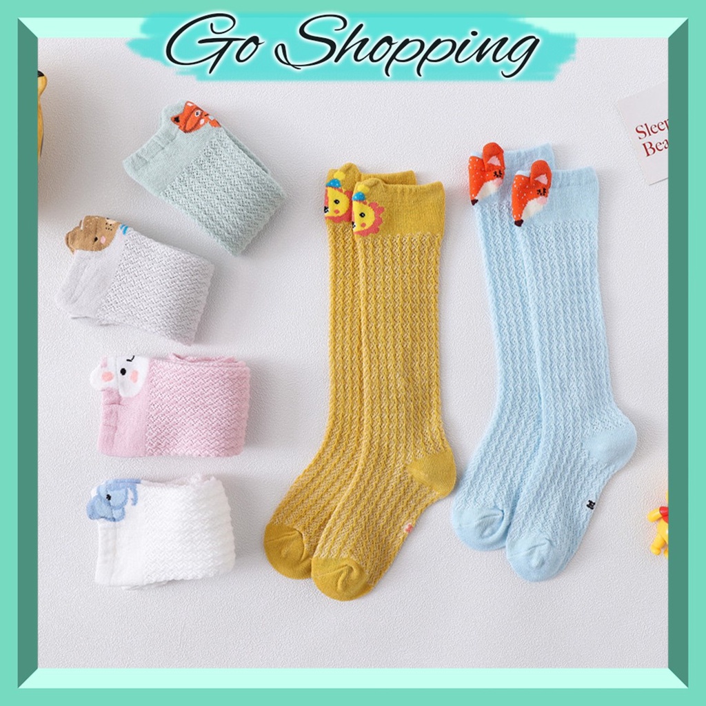 GO! KK680 Kaos Kaki Anak Bayi Anti Nyamuk Jaring Panjang Karakter Lucu Hewan