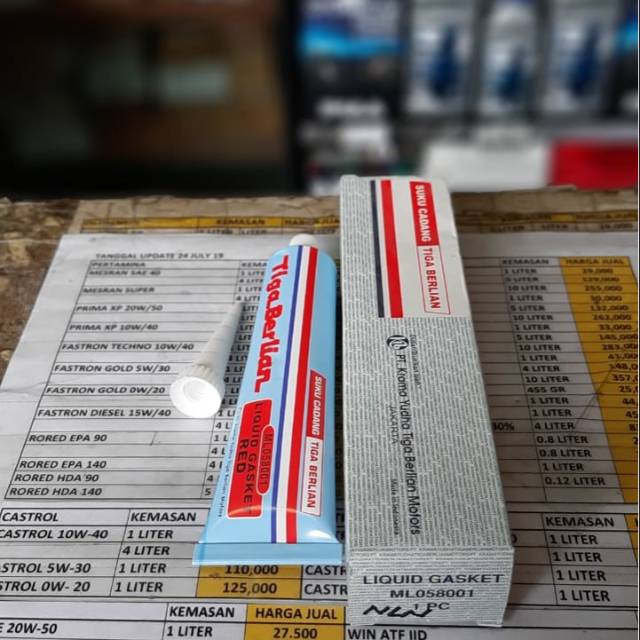 LEM SILICON LIQUID GASKET RED ML058001 TIGA BERLIAN ISI 75GRAM