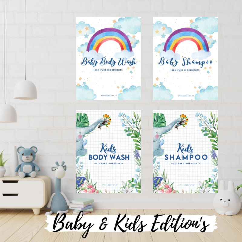 

Sticker Label Sabun Shampoo Baby Kids Aesthetic Kekinian Waterproof