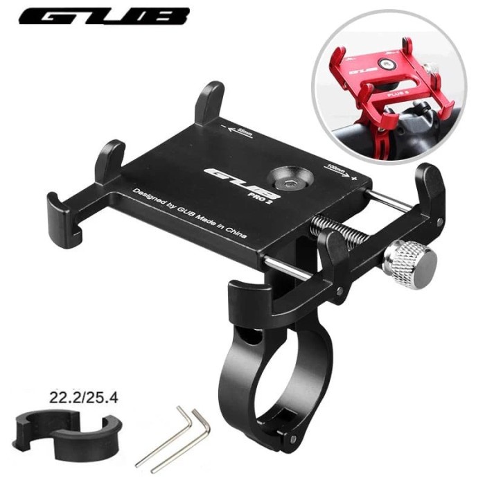 Aksesoris Sepeda - Rak Handphone Sepeda Gub - Handlebar Phone Holder Alumunium Alloy - Merah