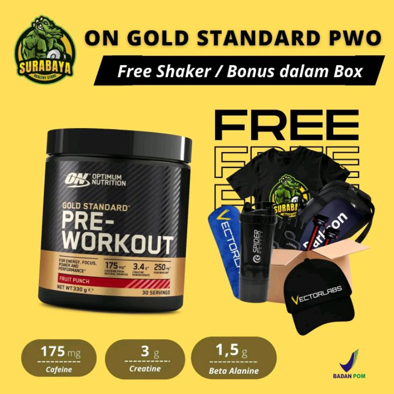 Optimum Nutrition ON Gold Standard Pre Workout 30 Serving BPOM Gold Standart Pre-Workout PreWorkout