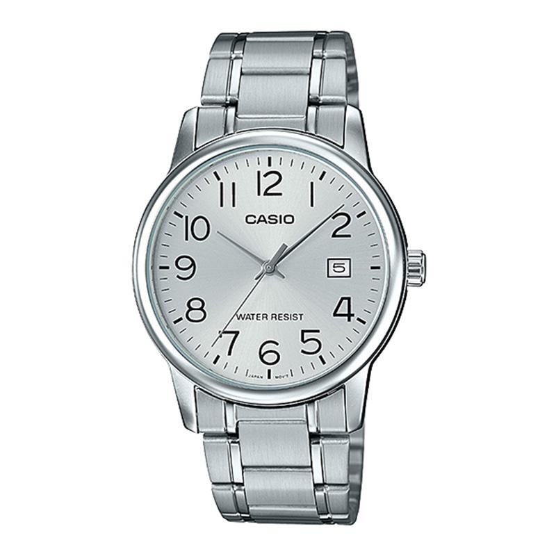 Casio Original MTP V002D-1B / MTP-V002D-2B3 7B Jam Tangan Pria Rantai Stainless Steel Silver