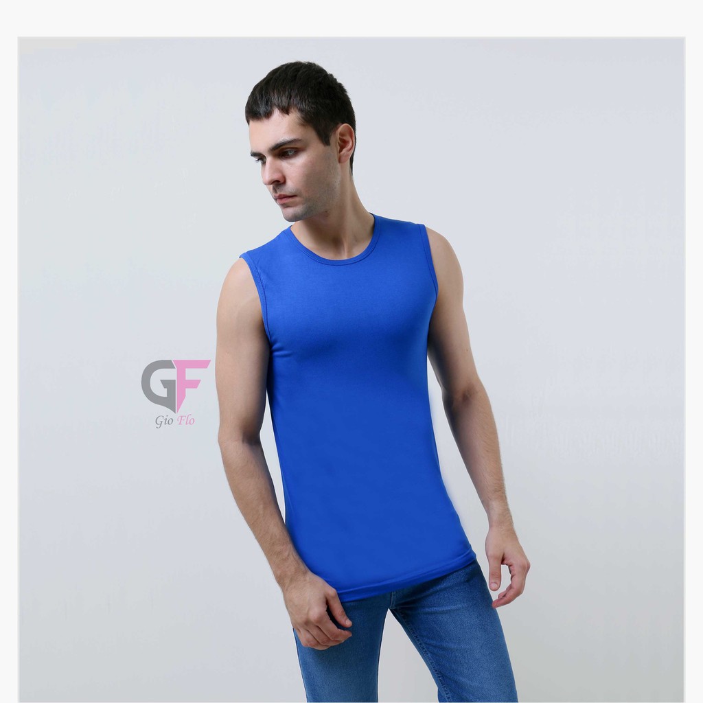 GIOFLO Kaos Dalaman Pria Kaos Fitness Simple Biru / SGL 10