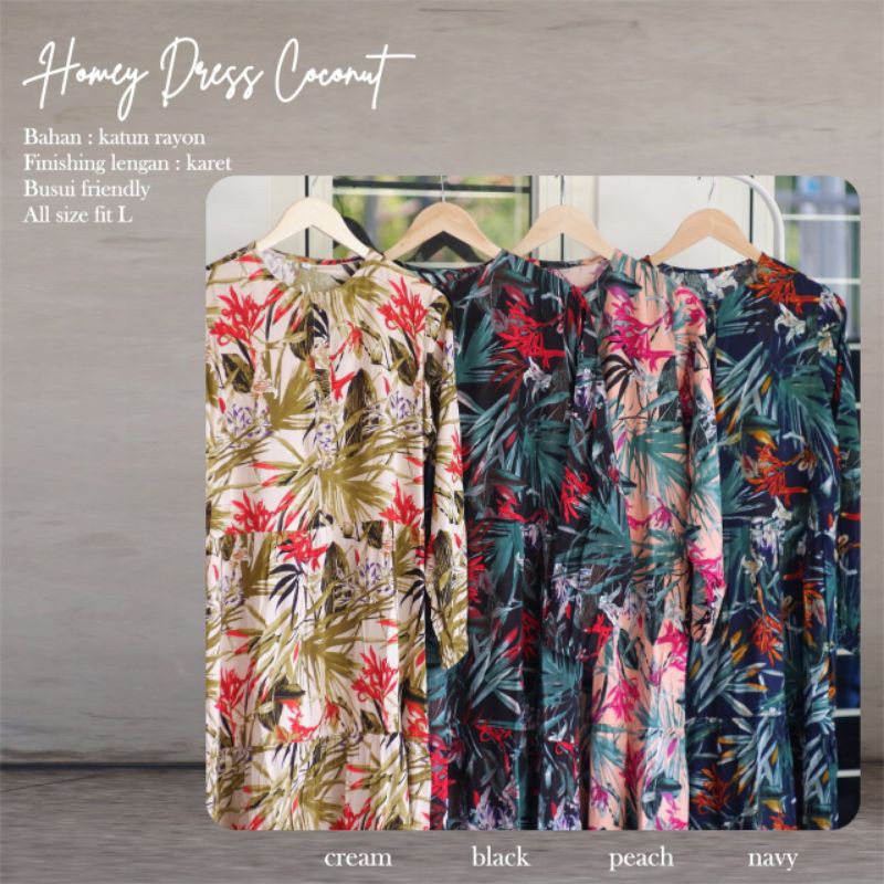 BeautyOne - Homey Dress Coconut Gamis Dewasa Jumbo Terlaris - Bahan Katun Rayon Premium | Bisa Cod