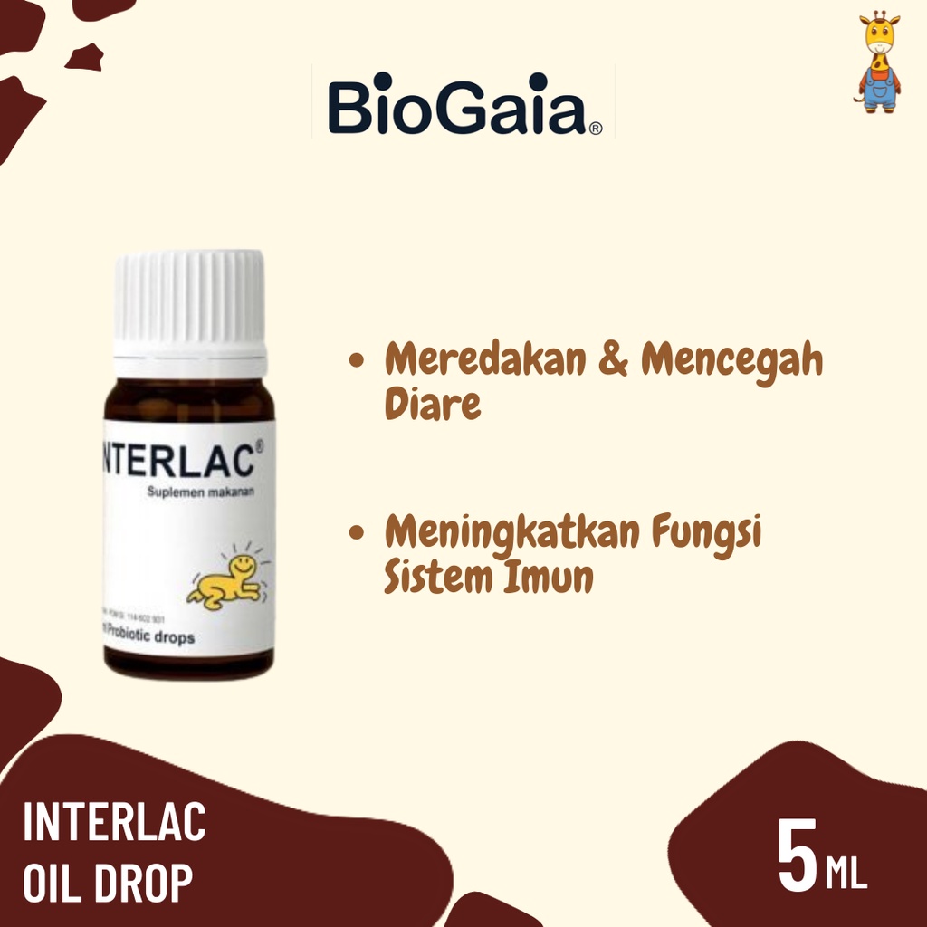 Interlac Probiotik Drops 5ml - Menjaga Kesehatan Saluran Pencernaan