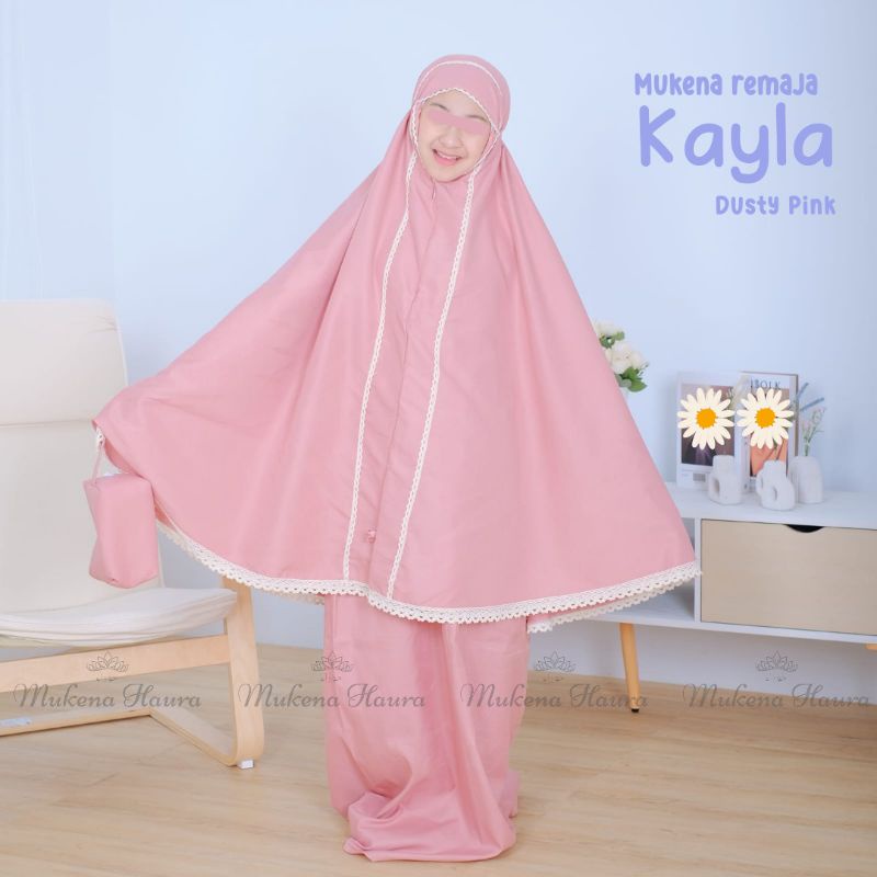 Mukena Remaja Tanggung Kayla 2in1 Resleting Dagu