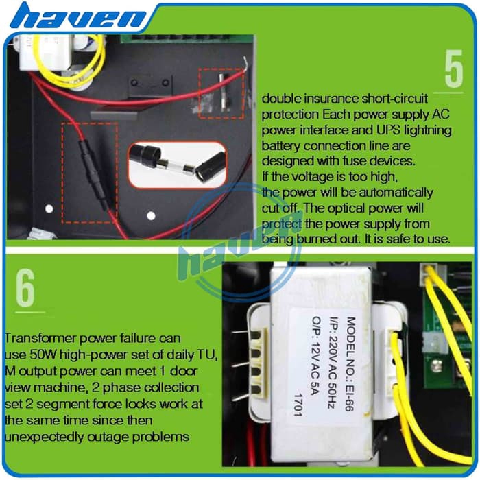 Power Supply Access Control Box 12V 5A + Tempat Beterai Aki / UPS