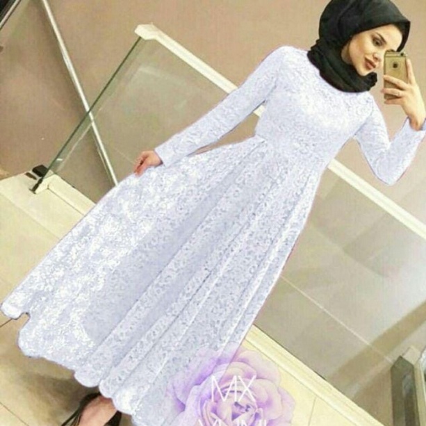 YUNI MAXI DRESS BRUKAT SIMPLE READY 3 UKURAN M L XL-PUTIH