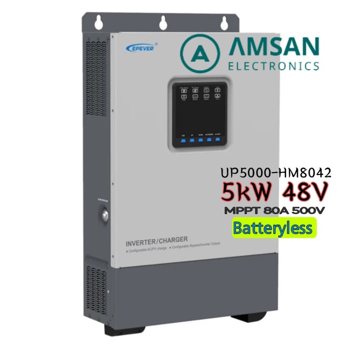 Inverter 5000W Tanpa Baterai EPever HI UP5000-HM8042 dengan MPPT 80A 48V Upower Solar Inverter Epeve