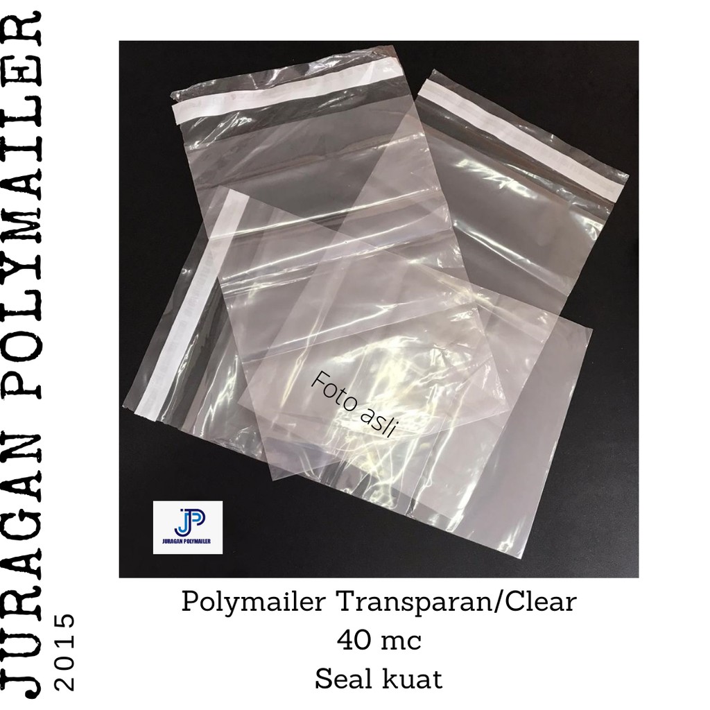 

TRANSPARAN/ CLEAR Polymailer 15x21+5 cm Amplop Plastik Bening dengan Perekat Security