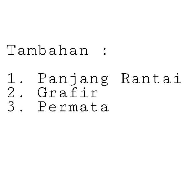 Tambahan Panjang Rantai/Grafir/Permata PGM