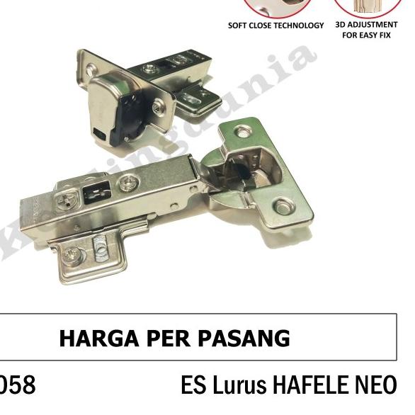 ♛ Engsel Sendok HAFELE NEO 21 LURUS Softclose ClipOn Slowmotion Hidrolik ★