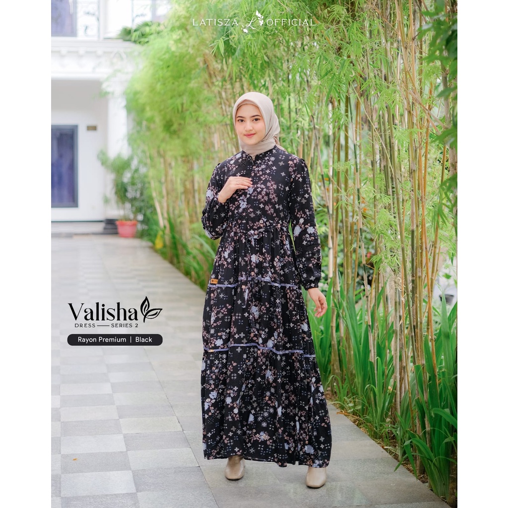 Valisha Dress by Latisza Hijab | Gamis Terbaru | Dress Bunga Kekinian 2022
