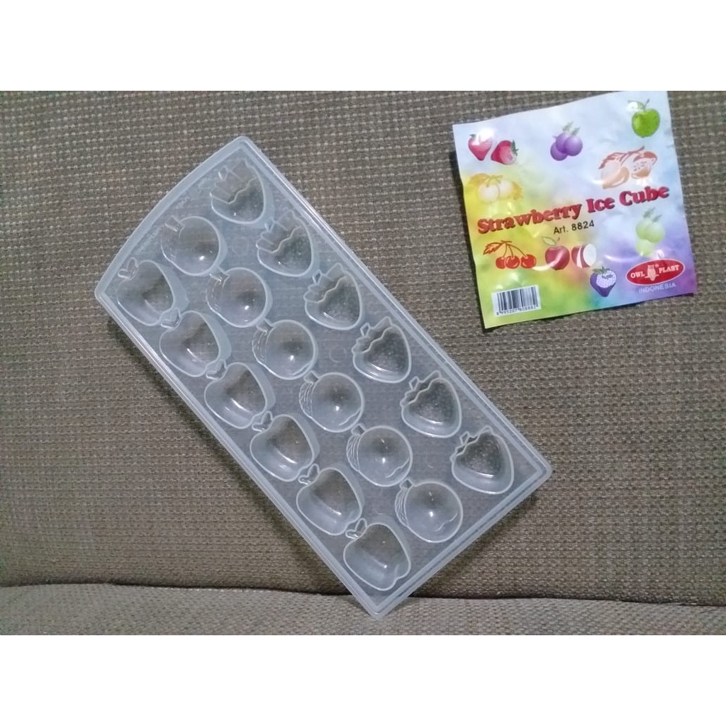 Cetakan Es Jelly Puding Coklat Bentuk Karakter Buah Strawberry Anggur Apel Unik